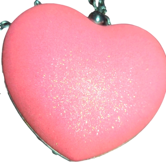 Pink Puffed Glitter Heart Clutch Purse - Picture 2 of 11